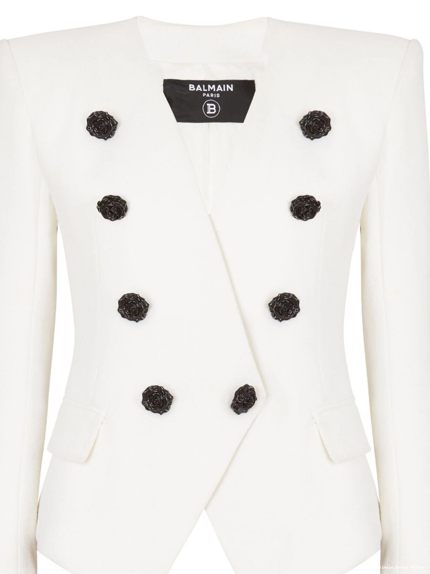 Affordable crepe Balmain Women blazer floral-applique 0220