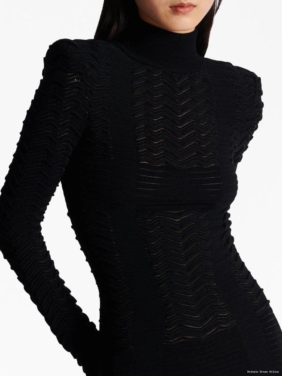 Affordable minidress long-sleeve Women Balmain textured 0212