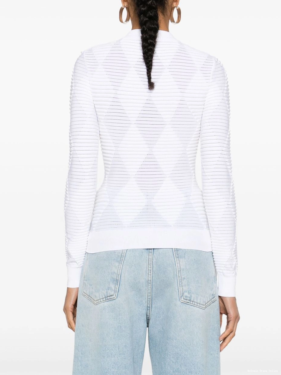 Affordable Women jumper crew-neck Balmain 3D-knit 0210