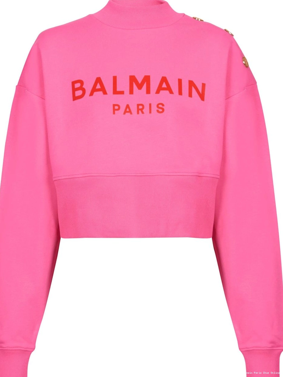 Cheap sweatshirt Women Balmain cropped logo-print 0219