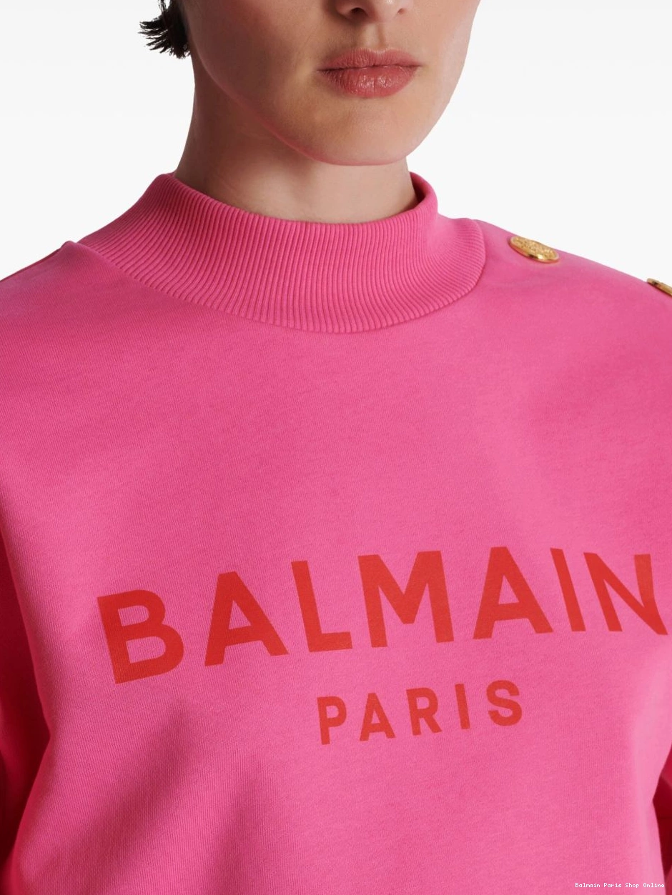 Cheap sweatshirt Women Balmain cropped logo-print 0219