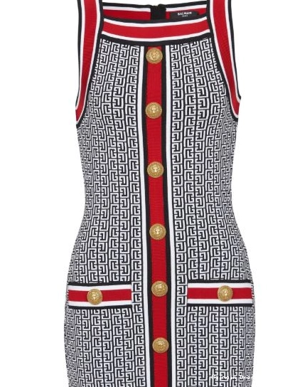 Affordable monogram Balmain button-embellished minidress Women 0223