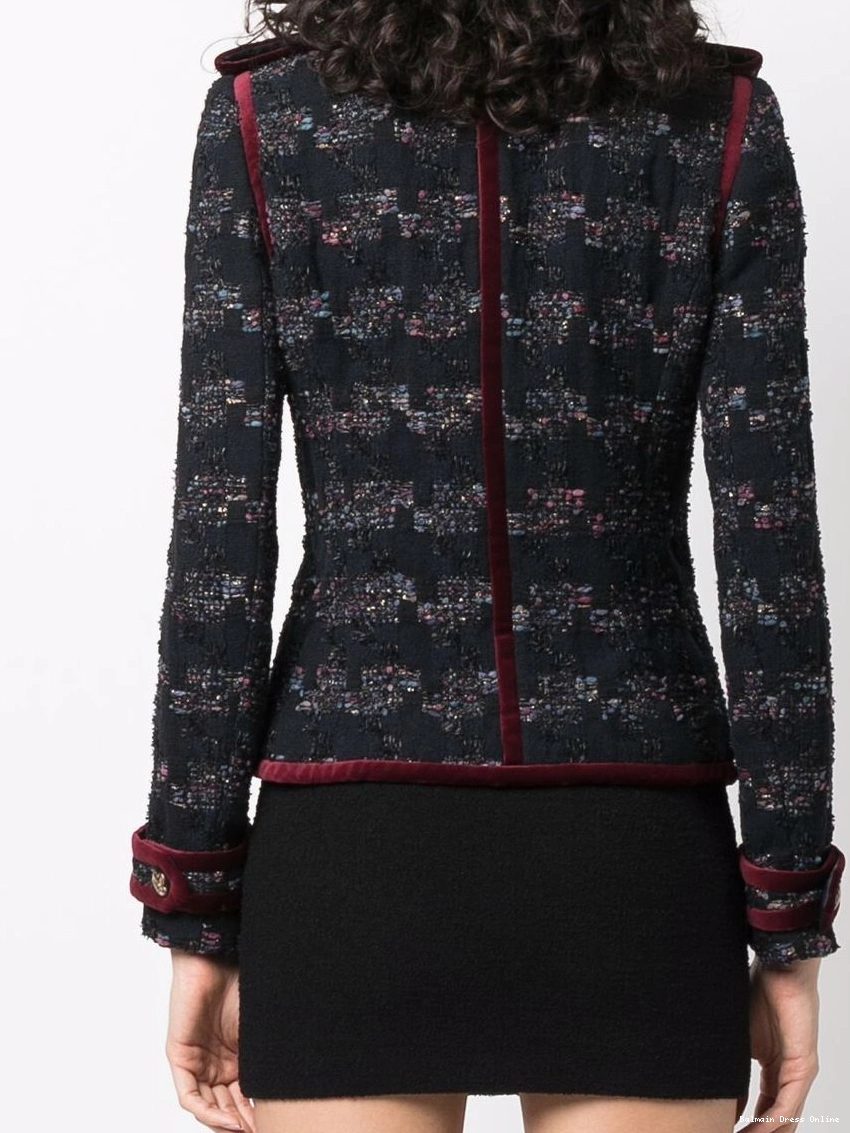 Affordable double-breasted Balmain tweed Women jacket 0209