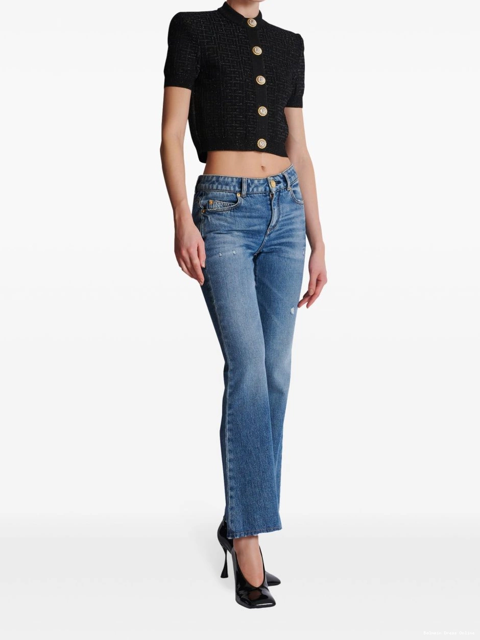 Affordable Labyrinth cropped Women Balmain cardigan PB 0217