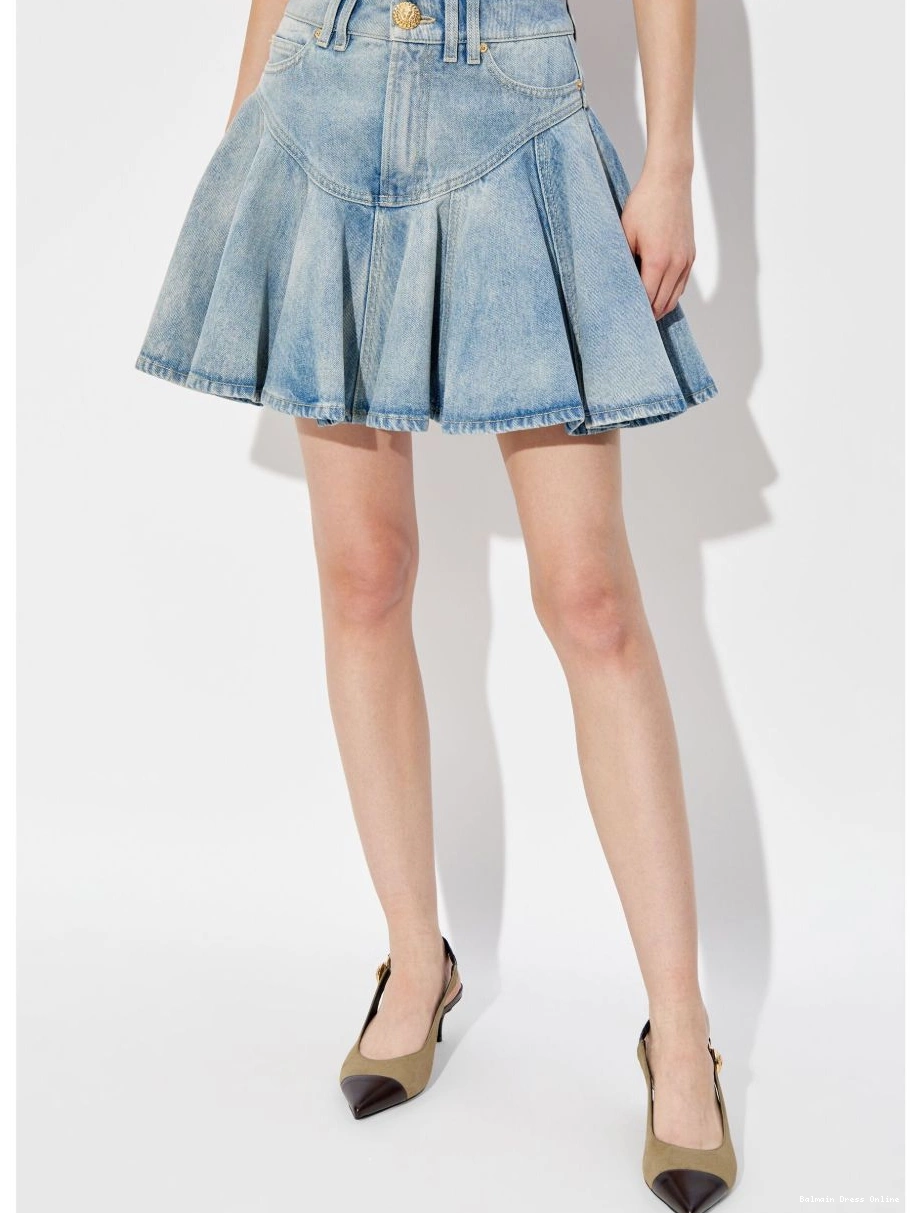 Affordable Women denim mini skirt Balmain 0212