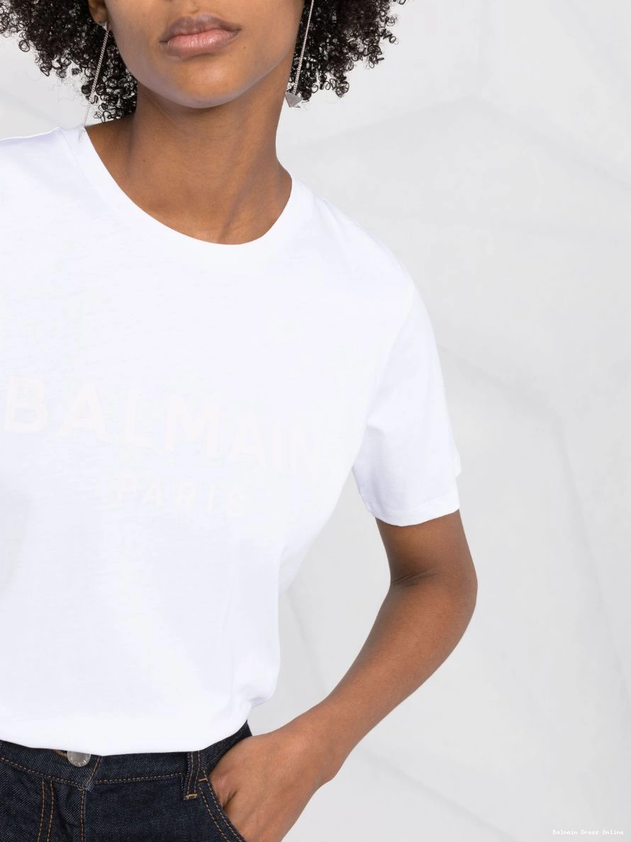 Cheap Balmain Women logo T-shirt flocked 0212