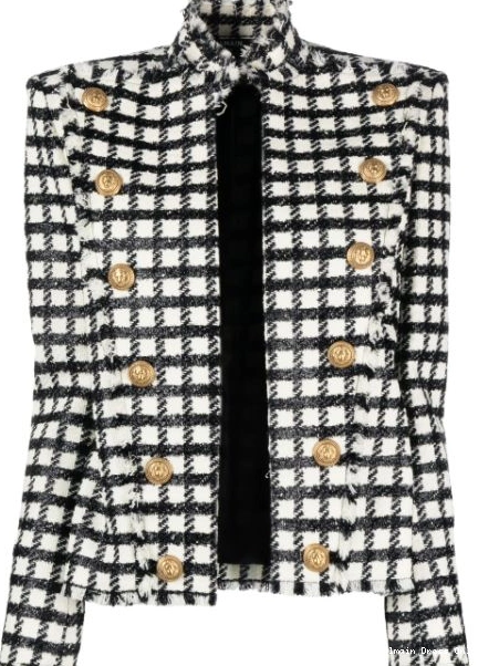 Cheap Balmain Women checked jacket button-embellished 0213