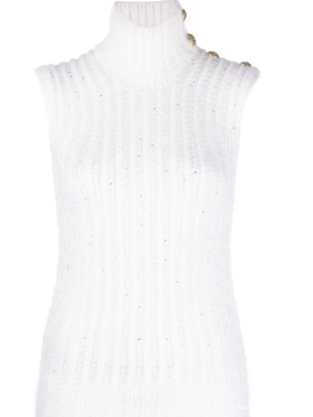 Cheap knitted Balmain sequin-embellished Women top 0220