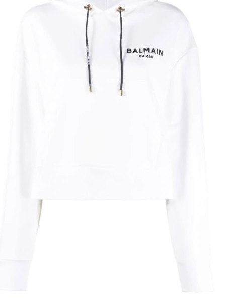 Cheap hoodie cropped Women logo-print Balmain 0213