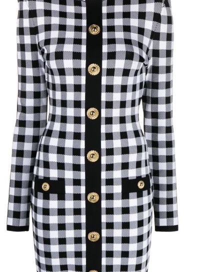 Affordable Balmain gingham mini Women dress 0220