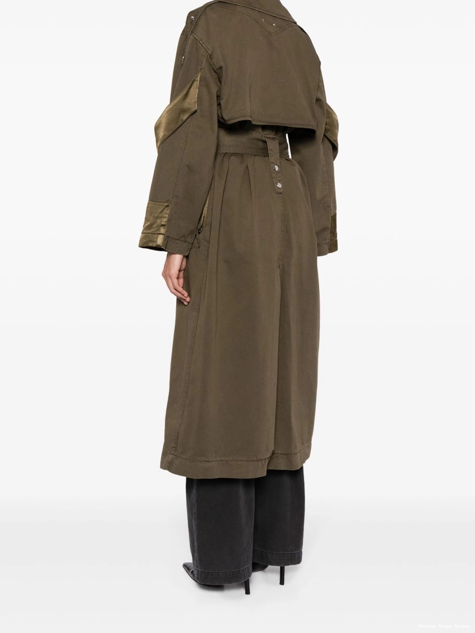 Affordable Women cotton Balmain coat belted trench 0223