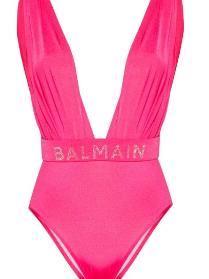 Affordable Balmain draped rhinestone-detailed Women swimsuit 0217