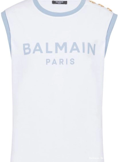 Cheap Women cotton logo-print Balmain 3-Button top 0213