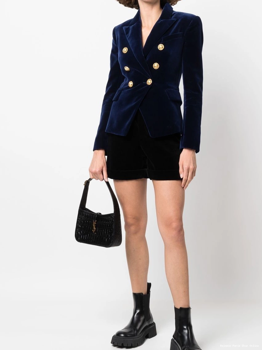 Affordable Women velvet tailored blazer Balmain 0222