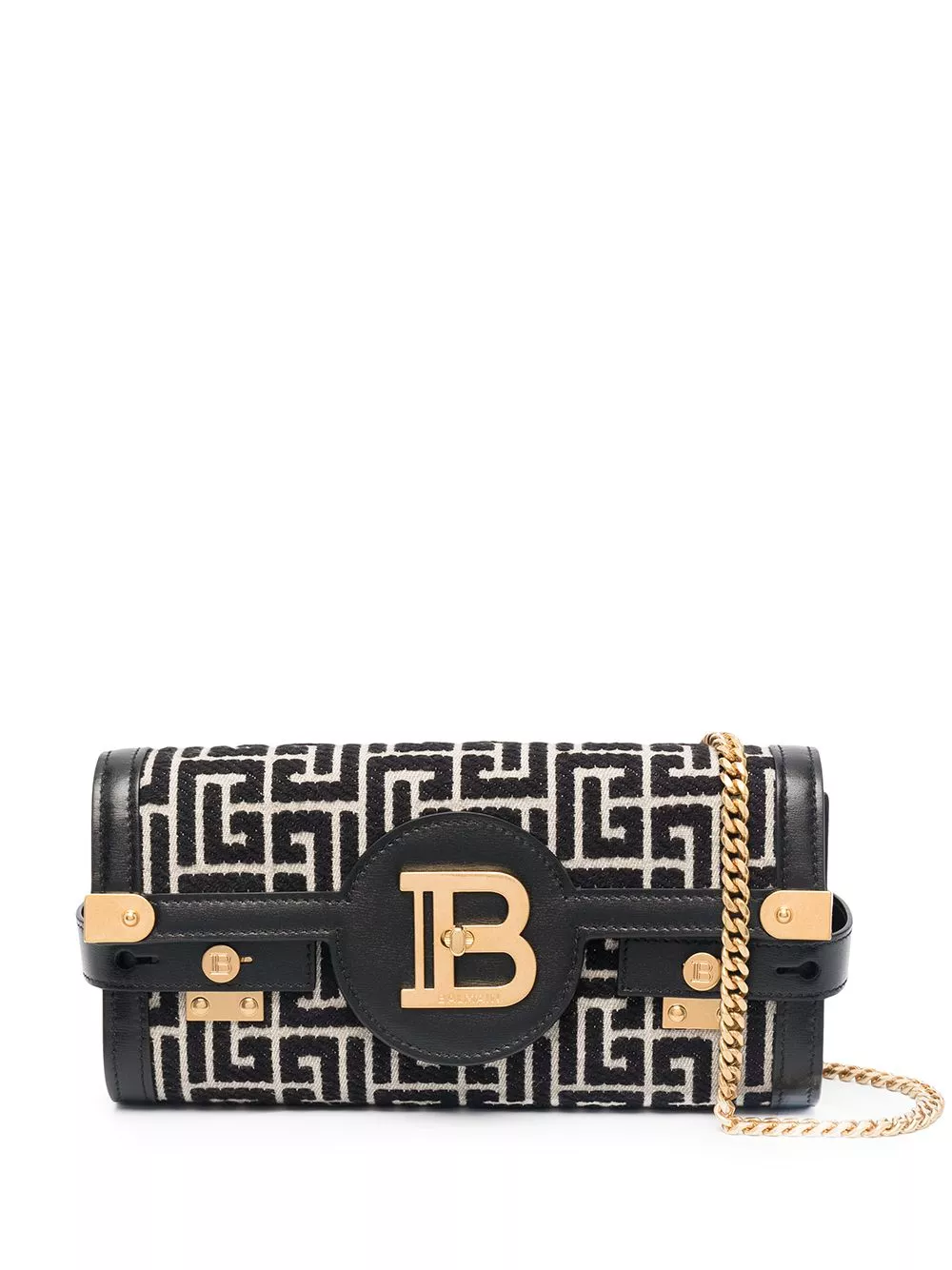 Cheap Balmain B-Buzz 23 monogram jacquard clutch bag Women 0201