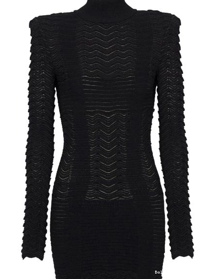 Affordable minidress long-sleeve Women Balmain textured 0212