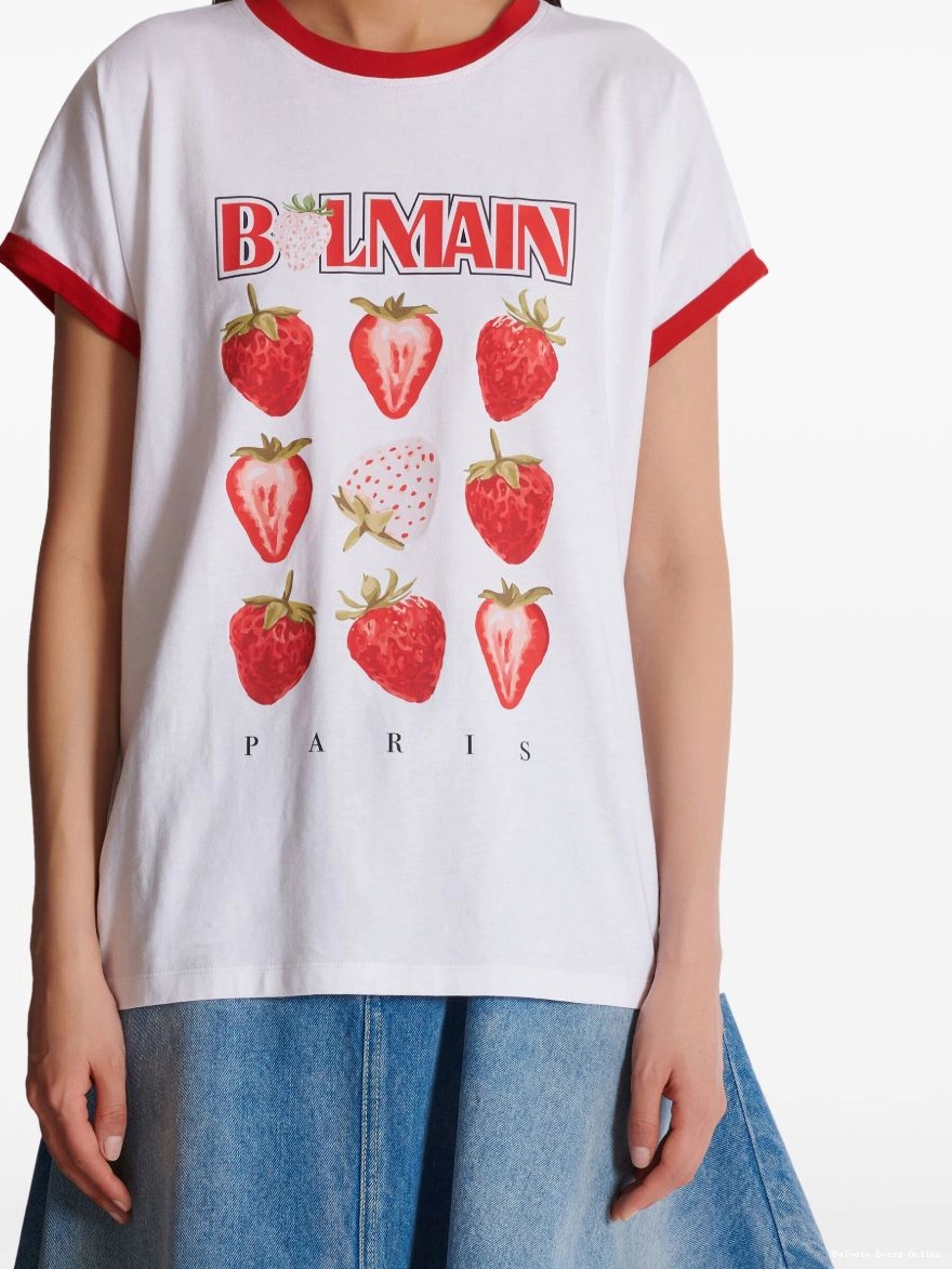 Affordable Women T-shirt strawberry print Balmain 0213